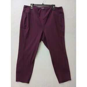 Torrid Active Size 3 / 3X Womens Leggings Burgundy Side Pockets High Waist, EUC!
